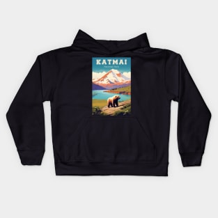 Katmai National Park Travel Poster Kids Hoodie